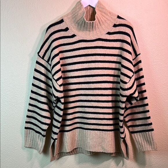 NWT A New Day cozy knit mock turtleneck striped sweater size XL - Picture 2 of 8